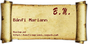 Bánfi Mariann névjegykártya