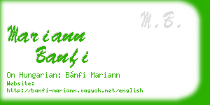 mariann banfi business card