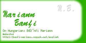 mariann banfi business card